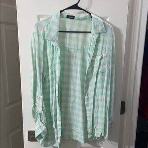 Stoosh Mint Green Checkered Top